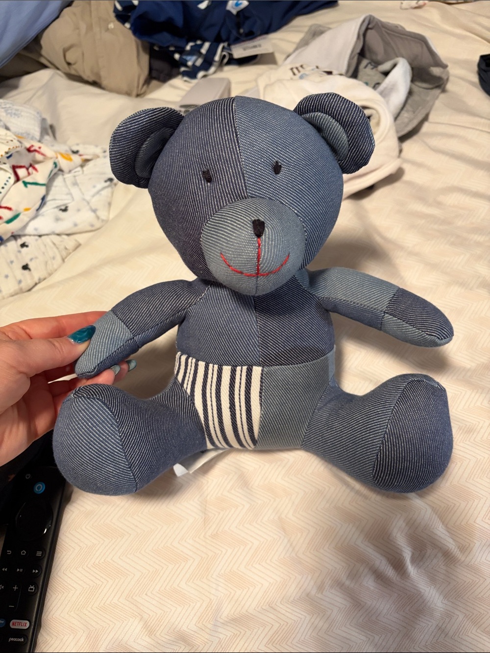 Levi’s Blue Denim Patchwork Plush Teddy Bear